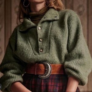 Sezane Micky Jumper Green XS EUC No flaws!
